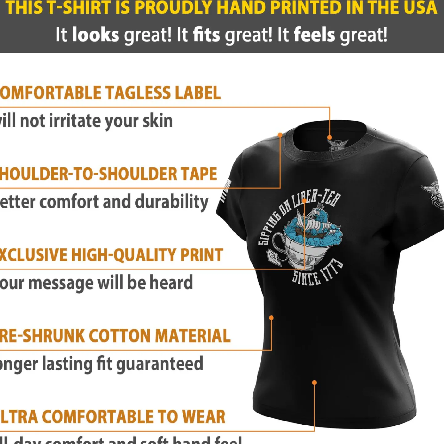 We The People Holsters Liber-tea Women's Short Sleeve Shirt Black Best