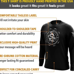 We The People Holsters Liberty And Justice Long Sleeve Shirt Black New