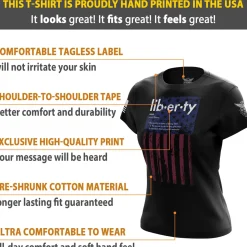 We The People Holsters Liberty Flag Women's Short Sleeve Shirt Black Outlet