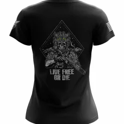 We The People Holsters Live Free or Die Women's Short Sleeve Shirt Black