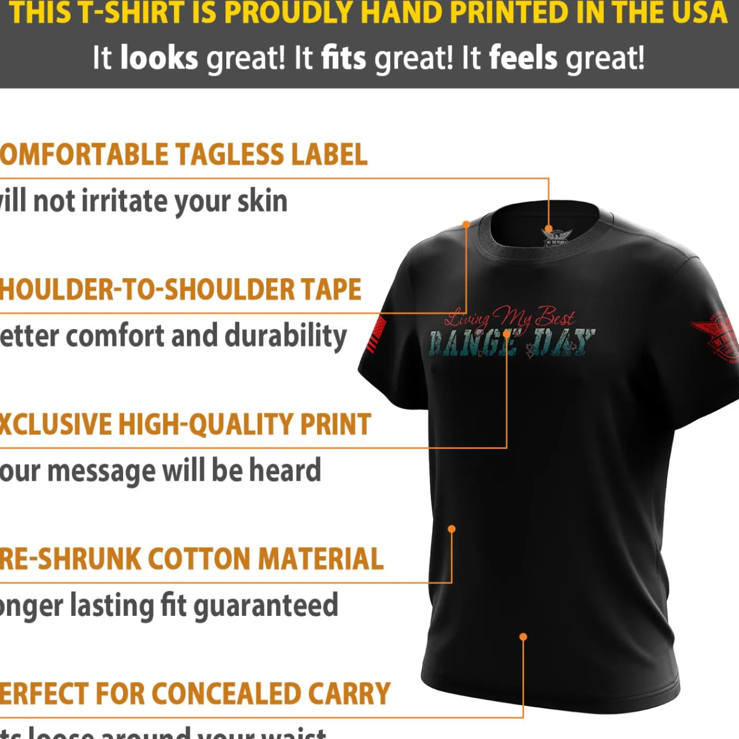 We The People Holsters Living My Best Range Day Short Sleeve Shirt Black