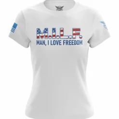 We The People Holsters M.I.L.F. Women's Short Sleeve Shirt White New