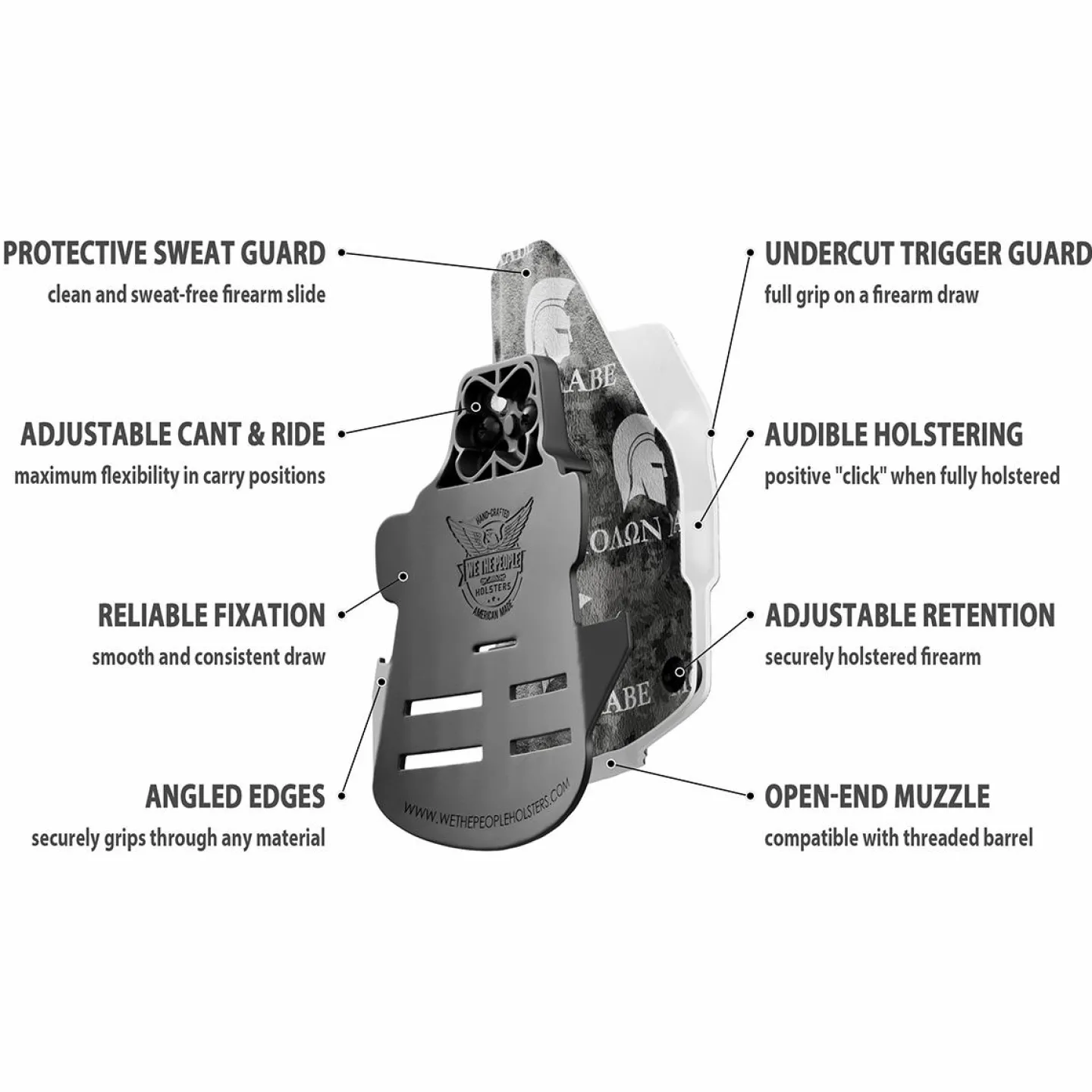 We The People Holsters Molon Labe Come and Take Them Kydex OWB Paddle holster Custom Designed Paddle Hot