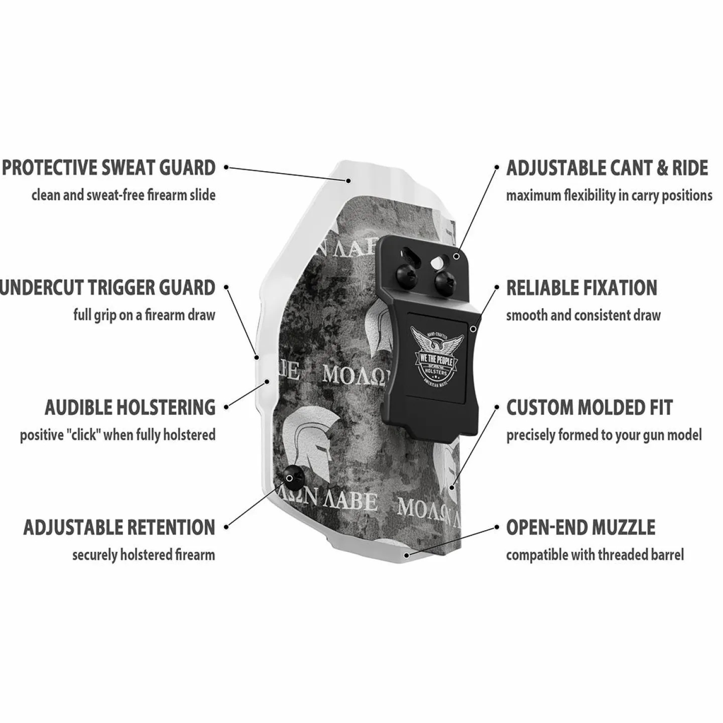 We The People Holsters Molon Labe Come and Take Them Custom Kydex IWB Holster for Concealed carry Hot