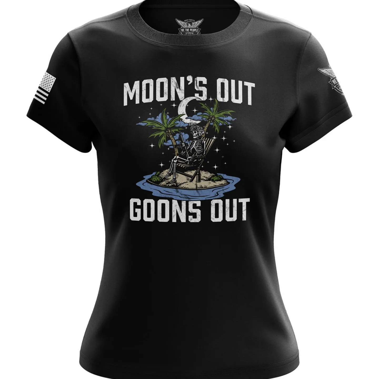 We The People Holsters Moon's Out Goons Out Women's Short Sleeve Shirt Black Outlet