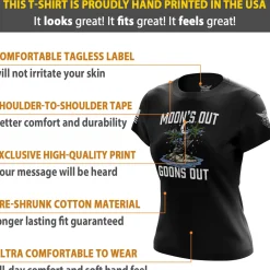 We The People Holsters Moon's Out Goons Out Women's Short Sleeve Shirt Black Outlet