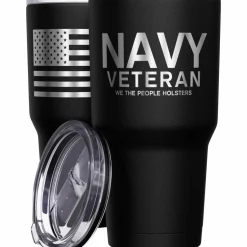 We The People Holsters Navy Vet + American Flag Stainless Steel Tumbler Best