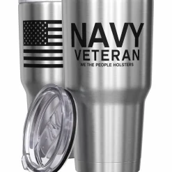 We The People Holsters Navy Vet + American Flag Stainless Steel Tumbler Best