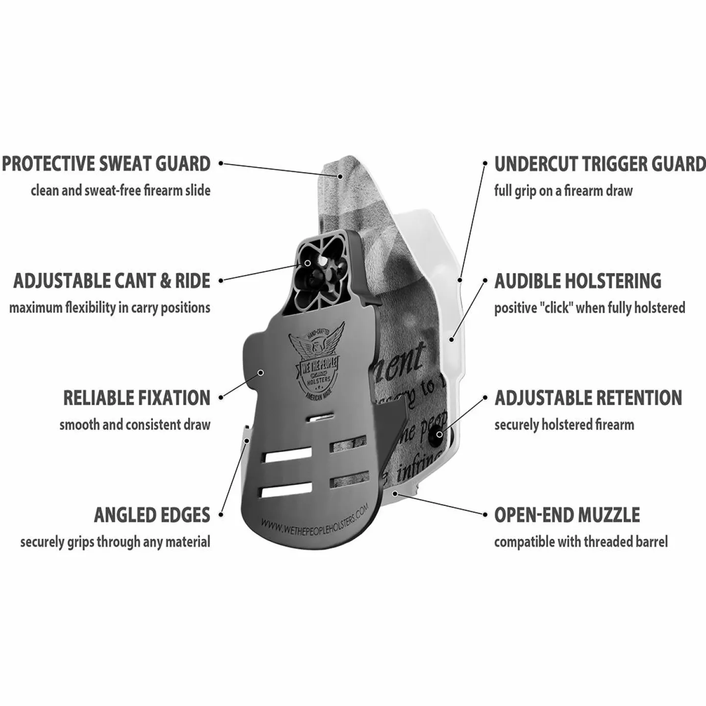We The People Holsters 2nd Amendment Tribute Custom Printed Holster - OWB Kydex Holster Sale