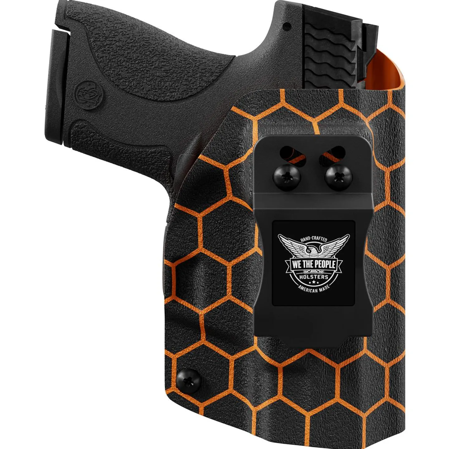 We The People Holsters Orange Honeycomb Custom Printed Holster - IWB Kydex Holster Outlet
