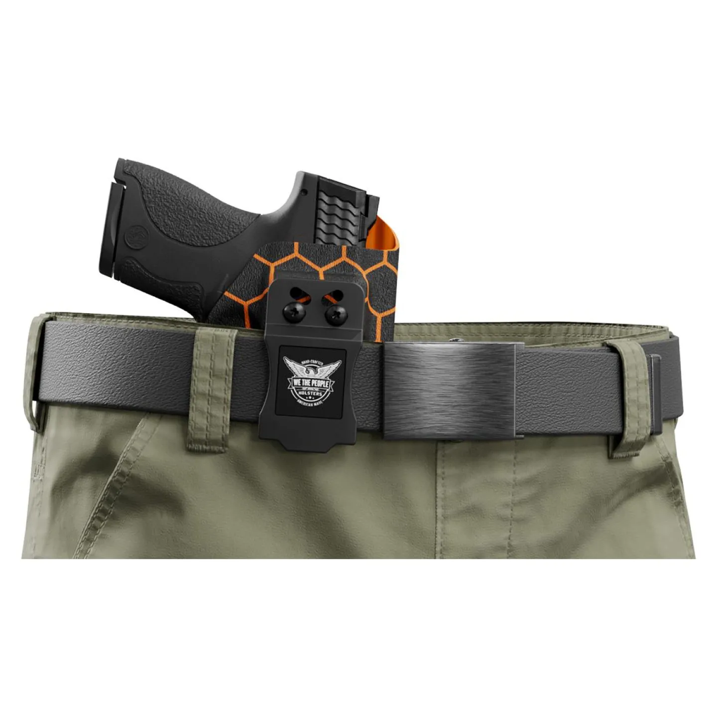 We The People Holsters Orange Honeycomb Custom Printed Holster - IWB Kydex Holster Outlet
