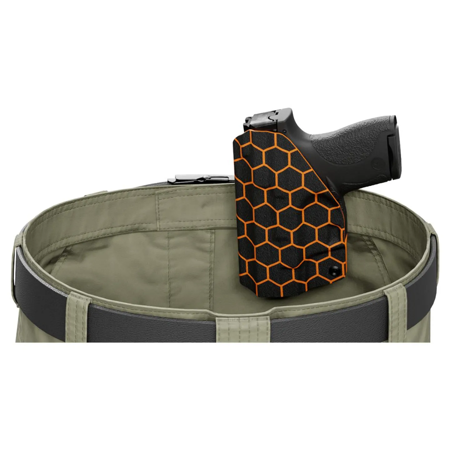 We The People Holsters Orange Honeycomb Custom Printed Holster - IWB Kydex Holster Outlet