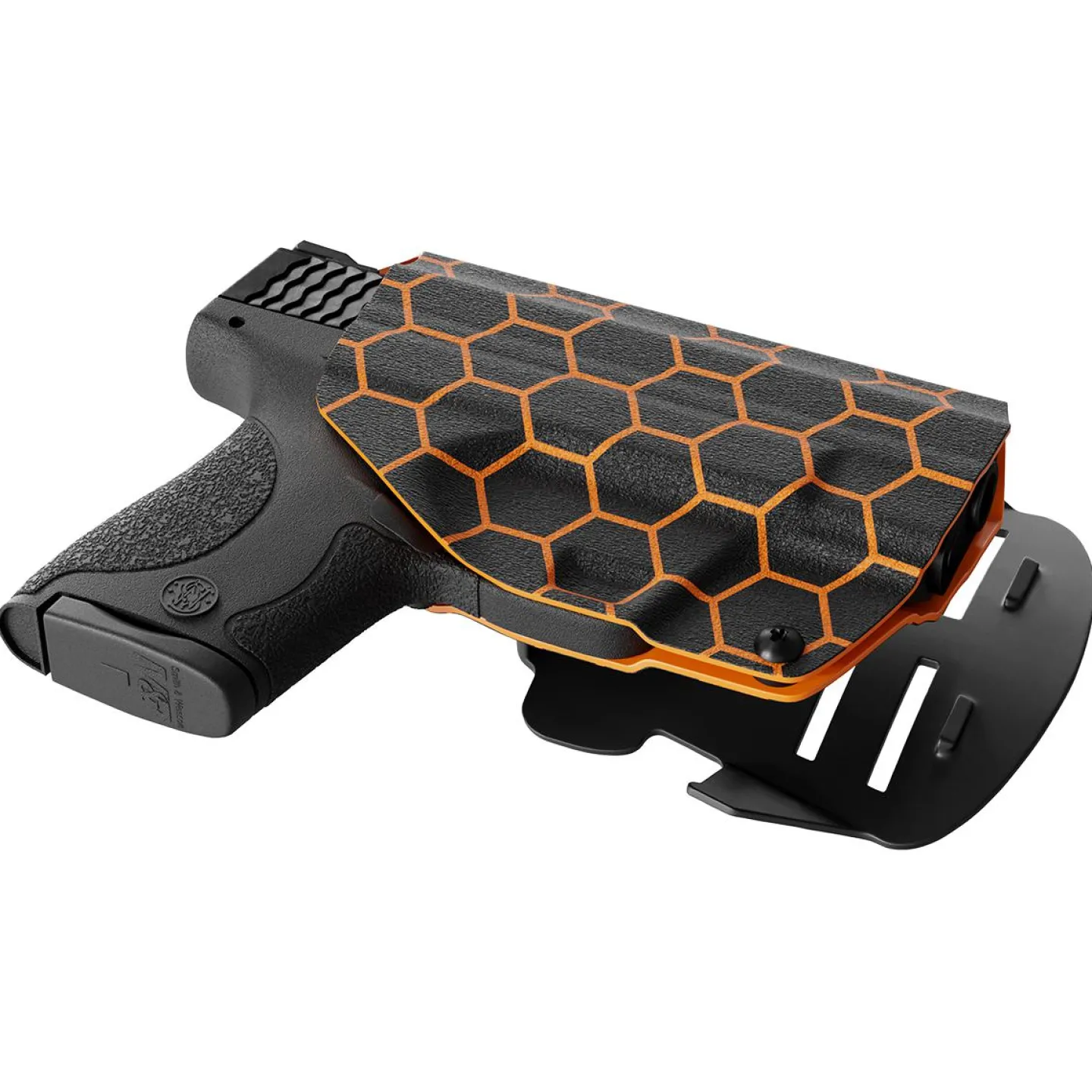 We The People Holsters Orange Honeycomb Custom Printed Holster - OWB Kydex Holster Online