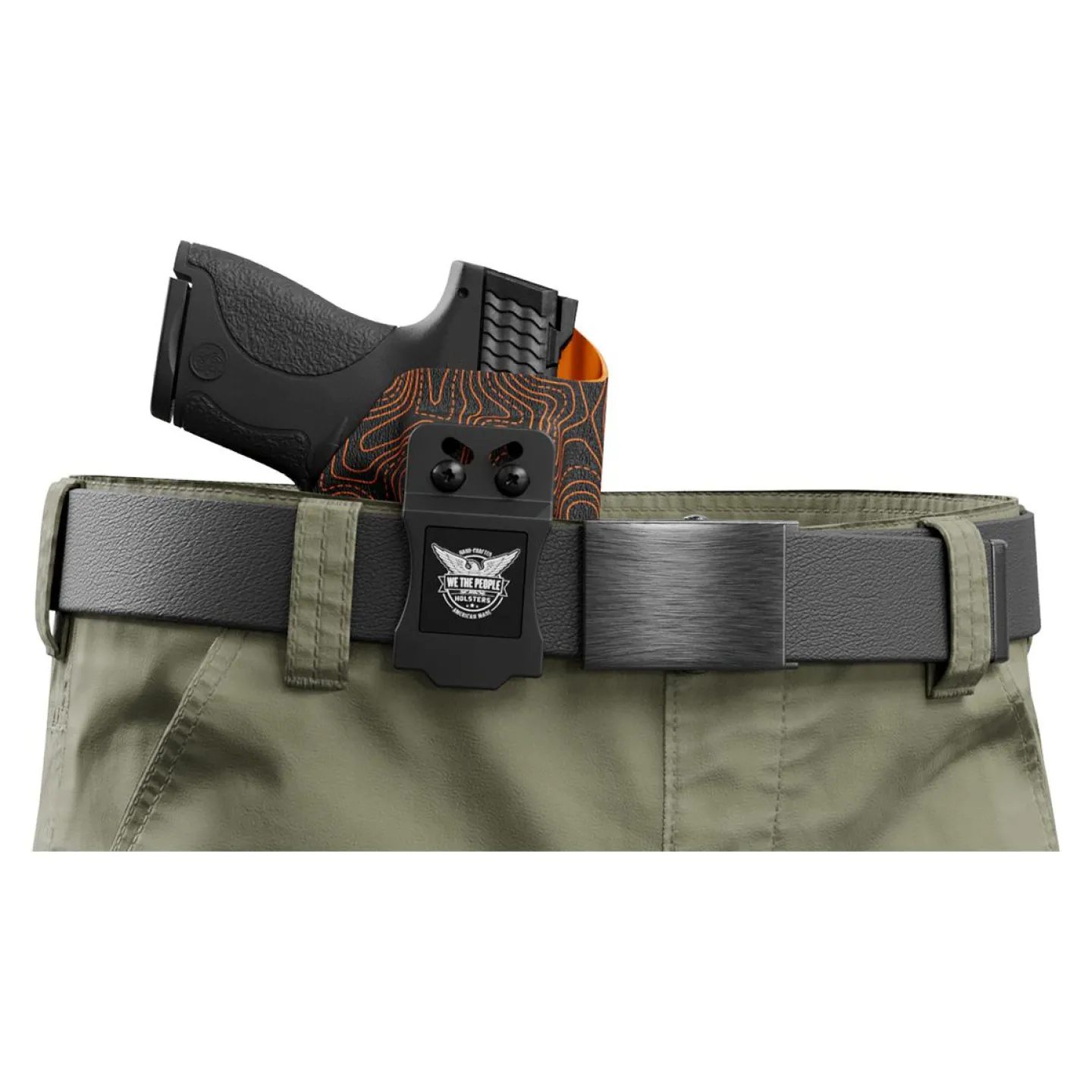 We The People Holsters Orange Topographic Map Custom Printed Holster - IWB Kydex Holster Best