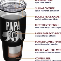 We The People Holsters Papa Bear Stainless Steel Tumbler New