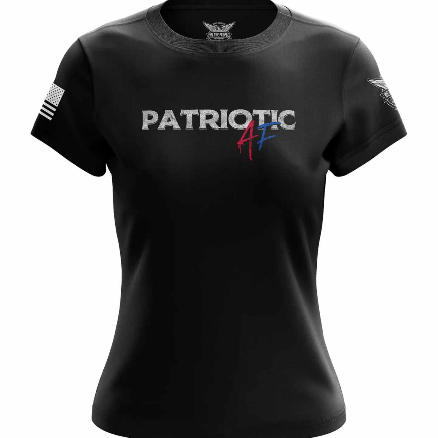 We The People Holsters Patriotic AF Women's Short Sleeve Shirt Black New