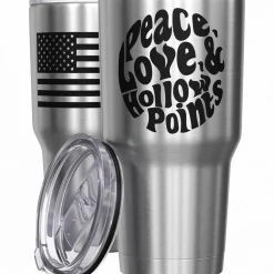 We The People Holsters Peace, Love, & Hollow Points Stainless Steel Tumbler New