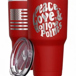 We The People Holsters Peace, Love, & Hollow Points Stainless Steel Tumbler New