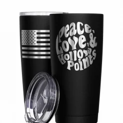 We The People Holsters Peace, Love, & Hollow Points Stainless Steel Tumbler New