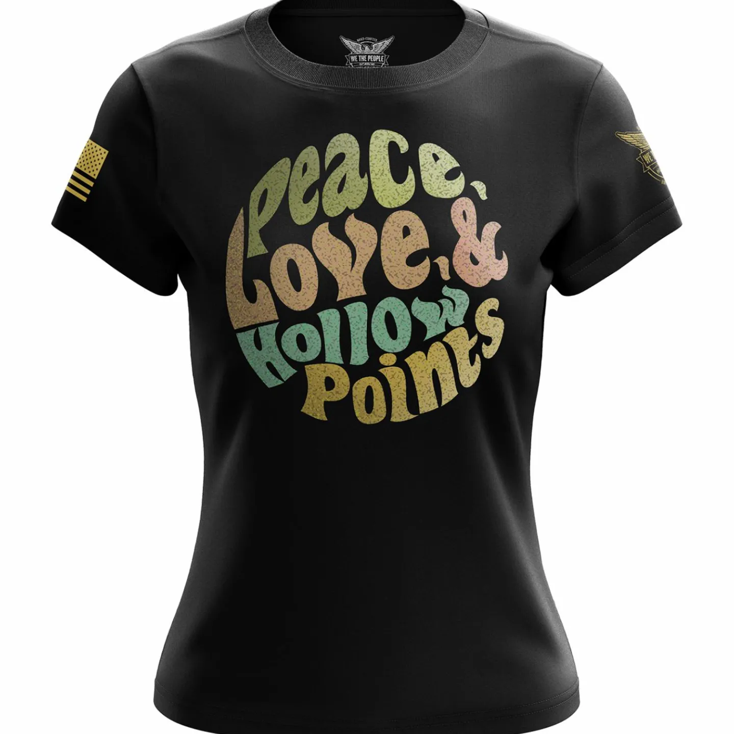 We The People Holsters Peace, Love, & Hollow Points Women's Short Sleeve Shirt Black Outlet