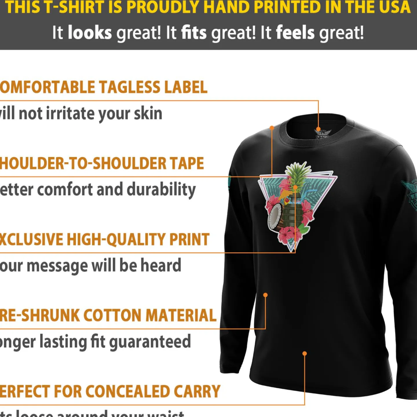We The People Holsters Pina-Granada Long Sleeve Shirt Black Clearance