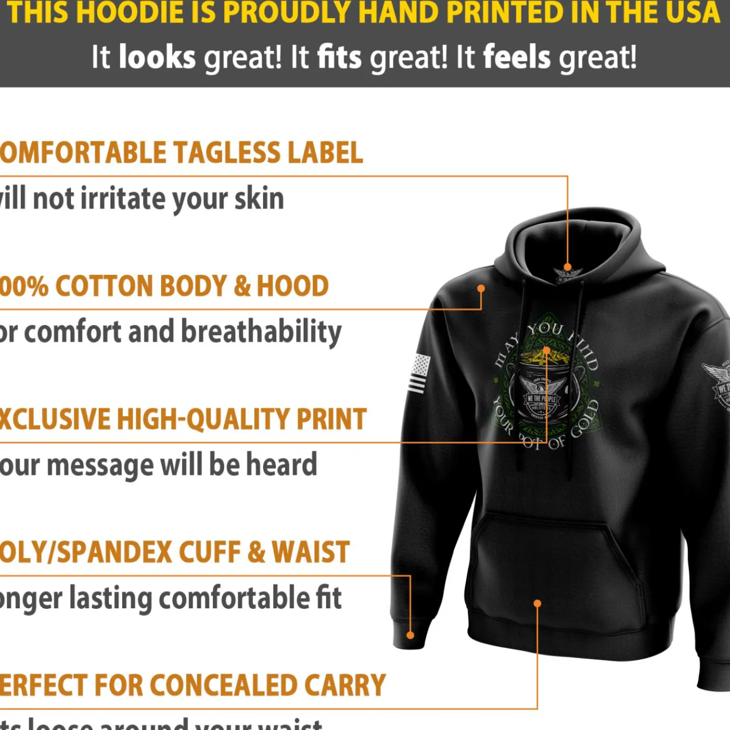 We The People Holsters Pot O' Gold Hoodie Black Sale