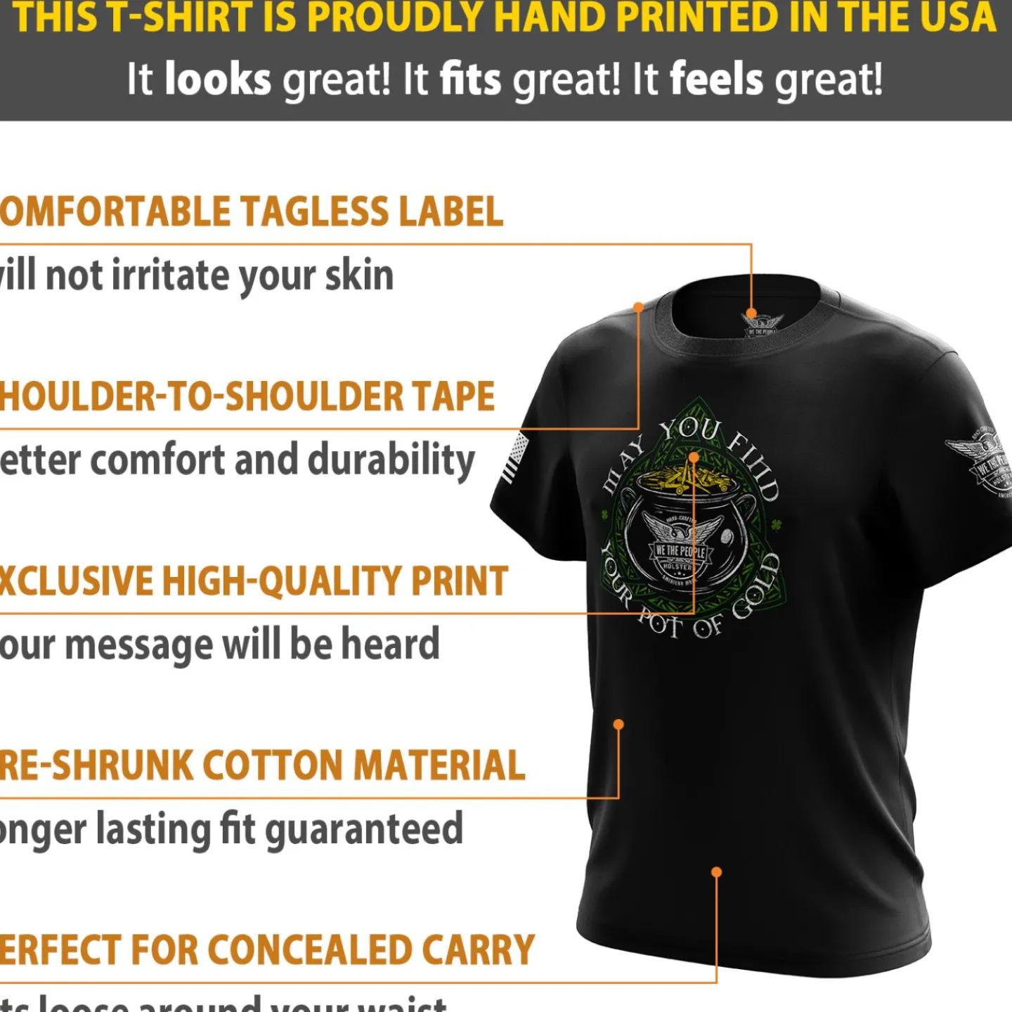 We The People Holsters Pot O' Gold Short Sleeve Shirt Black Outlet