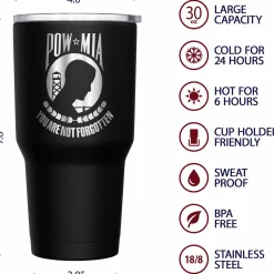 We The People Holsters POW MIA You are not forgotten + American Flag Stainless Steel Tumbler Sale