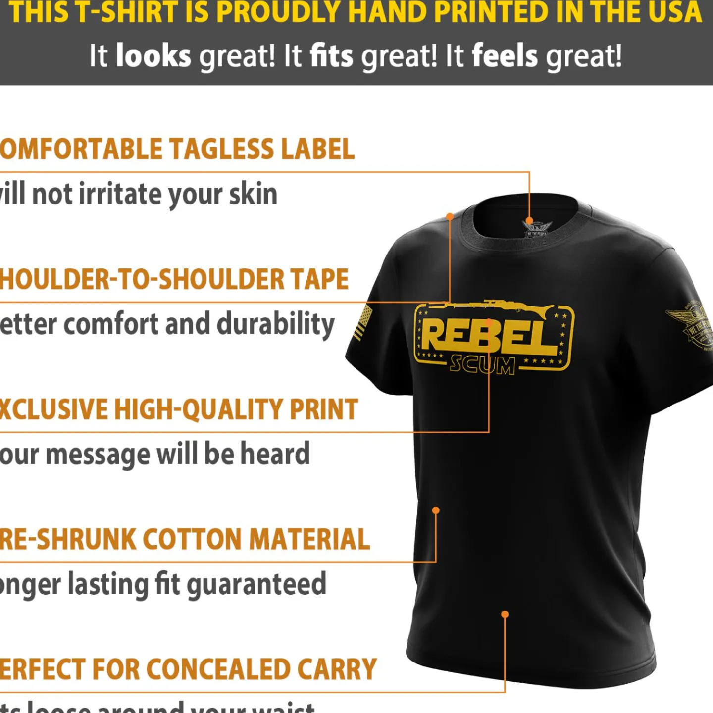 We The People Holsters Rebel Scum Short Sleeve Shirt Black Sale