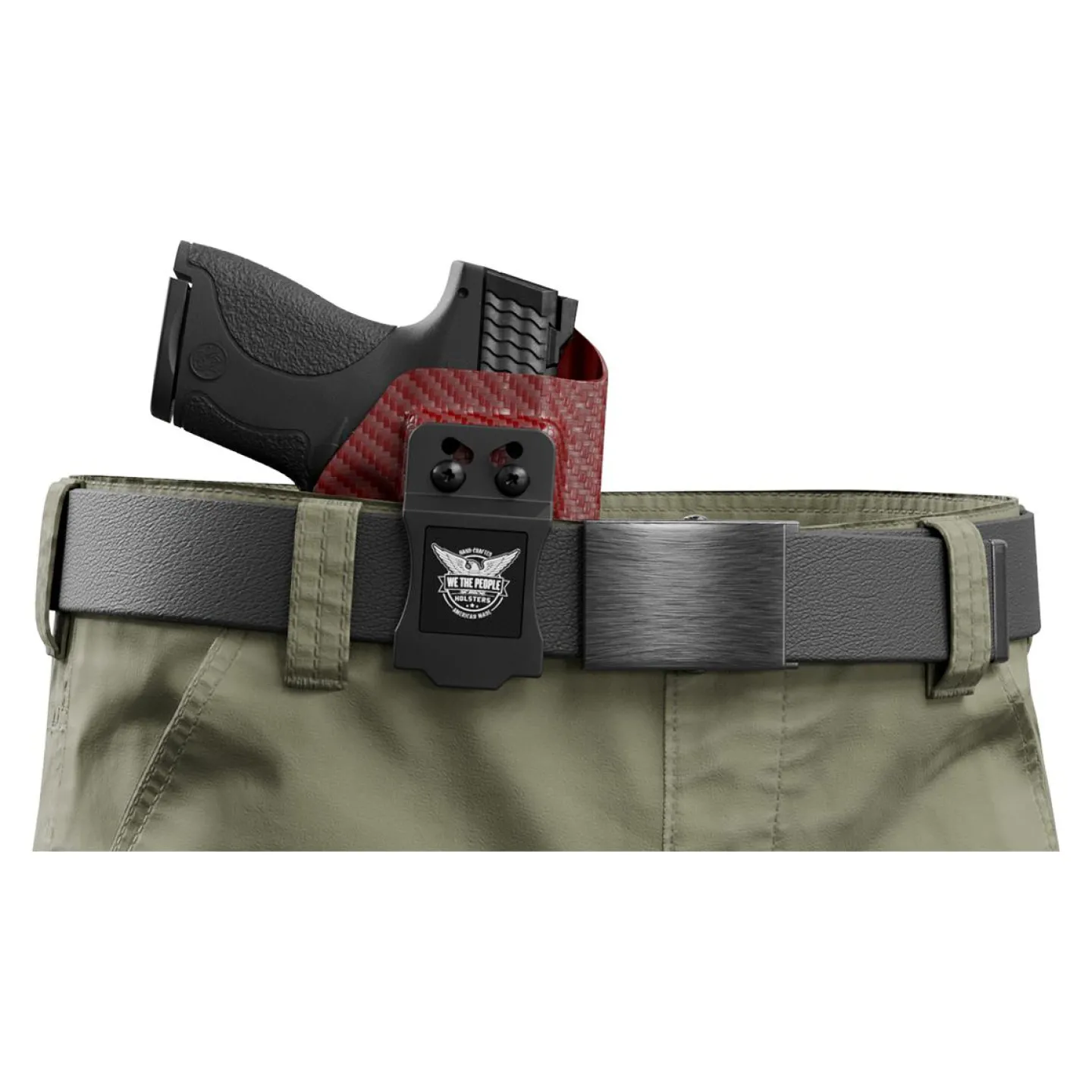 We The People Holsters Red Carbon Fiber Custom Kydex IWB Holster for Concealed Carry Clearance