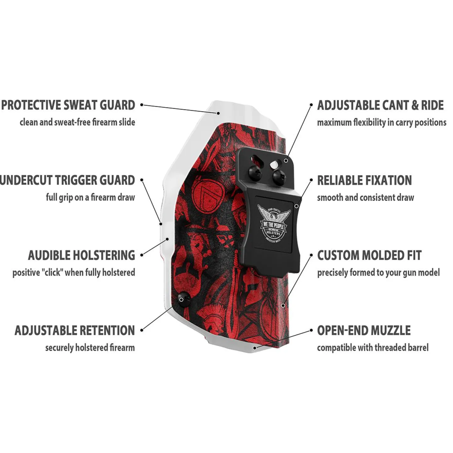 We The People Holsters Red Spartan Camo Custom Printed Holster - IWB Kydex Holster Discount