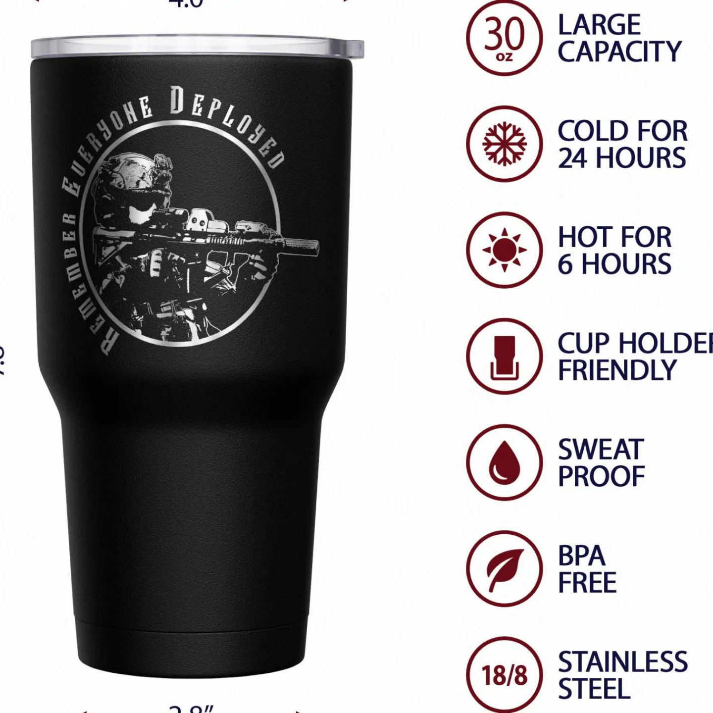 We The People Holsters Remember Everyone Deployed (R.E.D.) Stainless Steel Tumbler Online