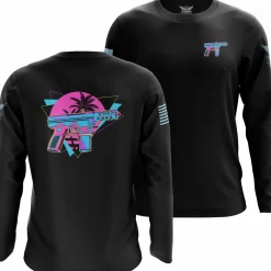 We The People Holsters Retro Wave Tec9 Long Sleeve Shirt Black New