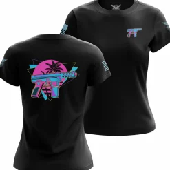 We The People Holsters Retro Wave Tec9 Women's Short Sleeve Shirt Black Outlet