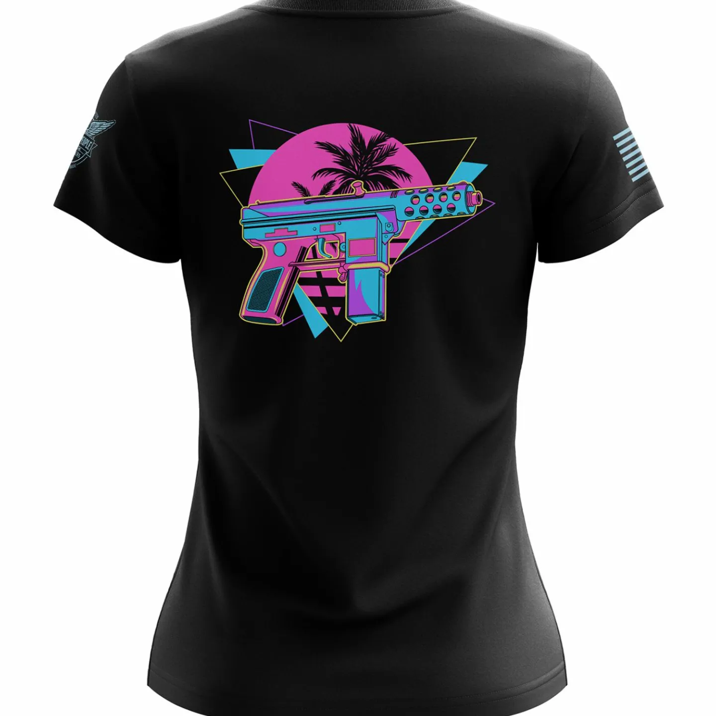 We The People Holsters Retro Wave Tec9 Women's Short Sleeve Shirt Black Outlet