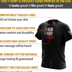 We The People Holsters Run Hide Fight Short Sleeve Shirt Black Best