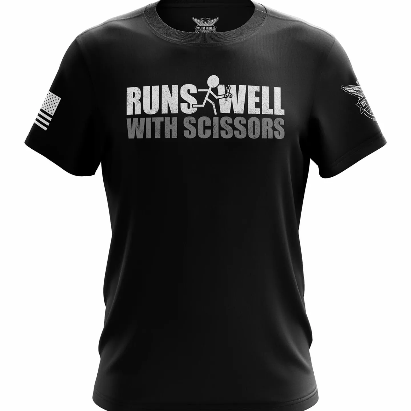 We The People Holsters Runs Well With Scissors Short Sleeve Shirt Black Outlet