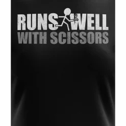 We The People Holsters Runs Well With Scissors Women's Short Sleeve Shirt Black