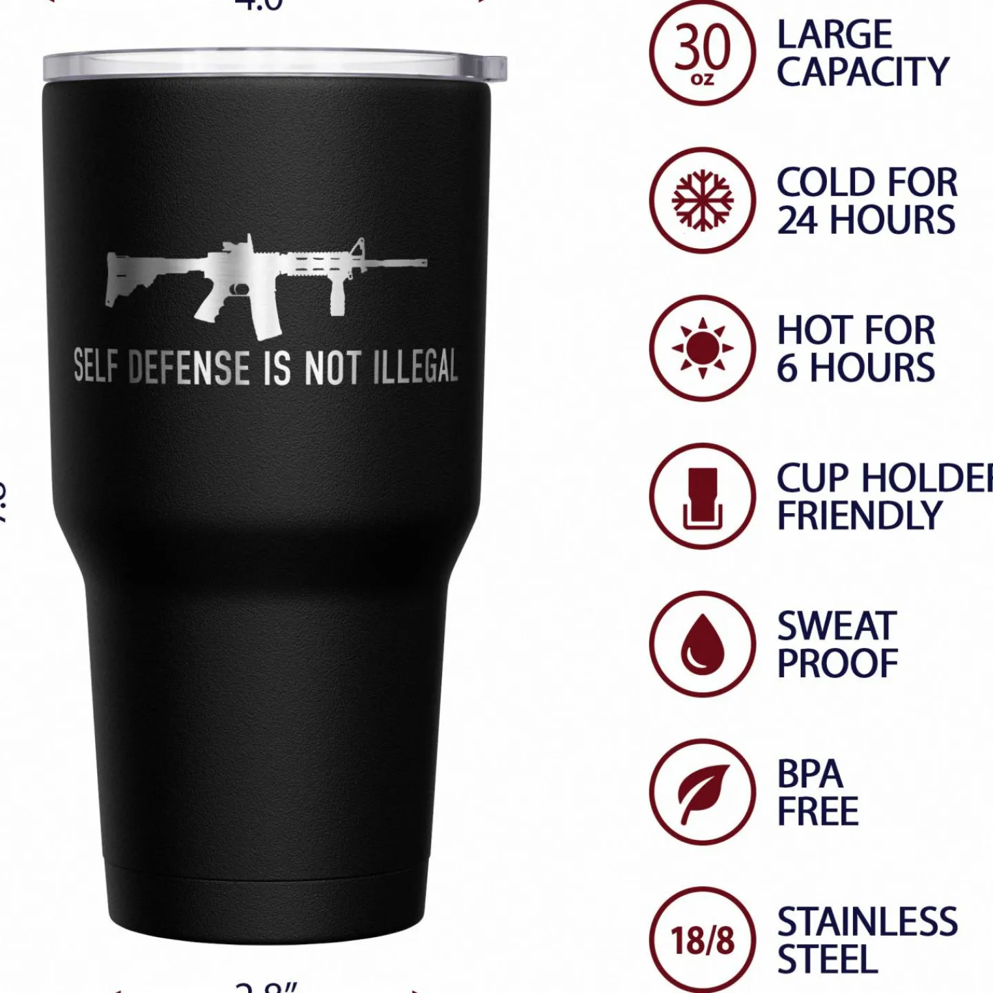 We The People Holsters Self-Defense Stainless Steel Tumbler Best