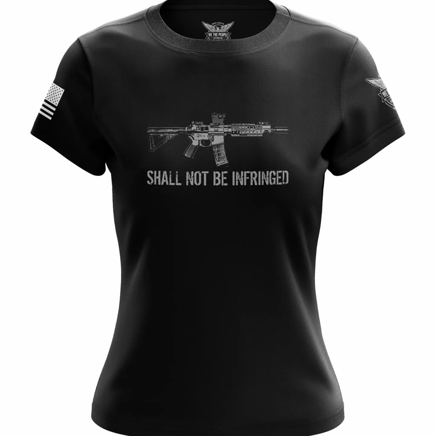 We The People Holsters Shall Not be Infringed Women's Short Sleeve Shirt Black