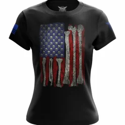 We The People Holsters Skull Flag Women's Short Sleeve Shirt Black Discount