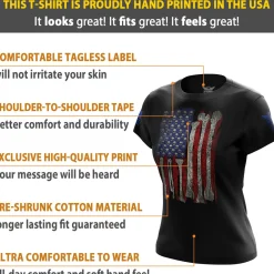 We The People Holsters Skull Flag Women's Short Sleeve Shirt Black Discount