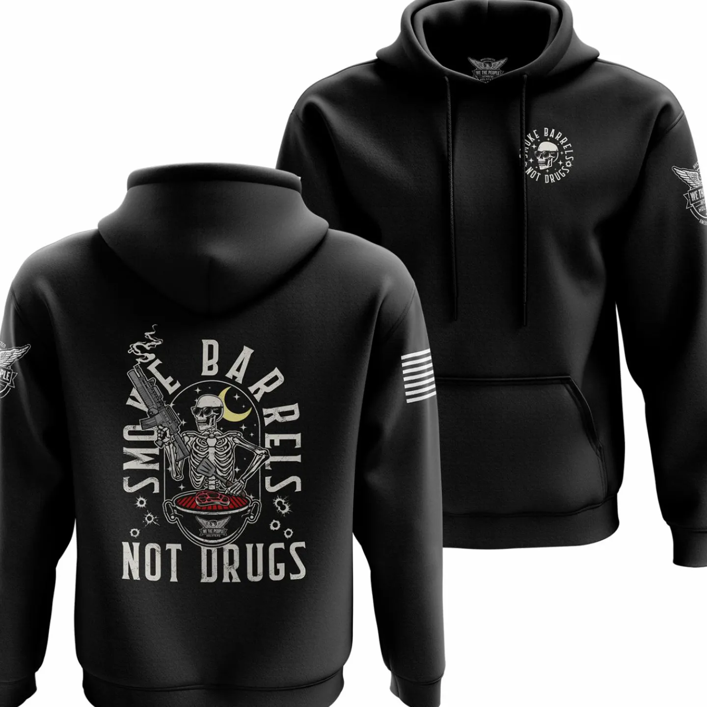 We The People Holsters Smoke Barrels Not Drugs Hoodie Black Hot