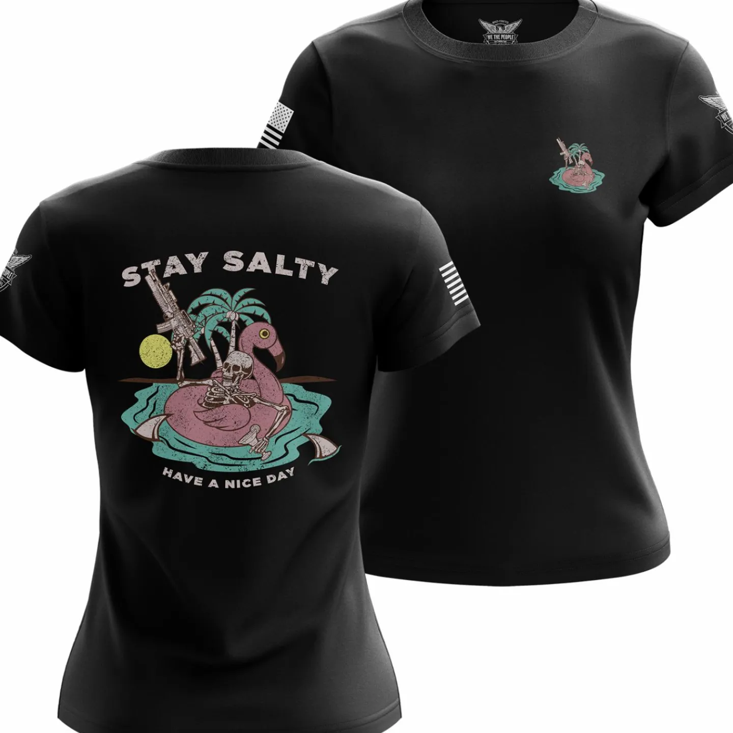 We The People Holsters Stay Salty Women's Short Sleeve Shirt Black Outlet
