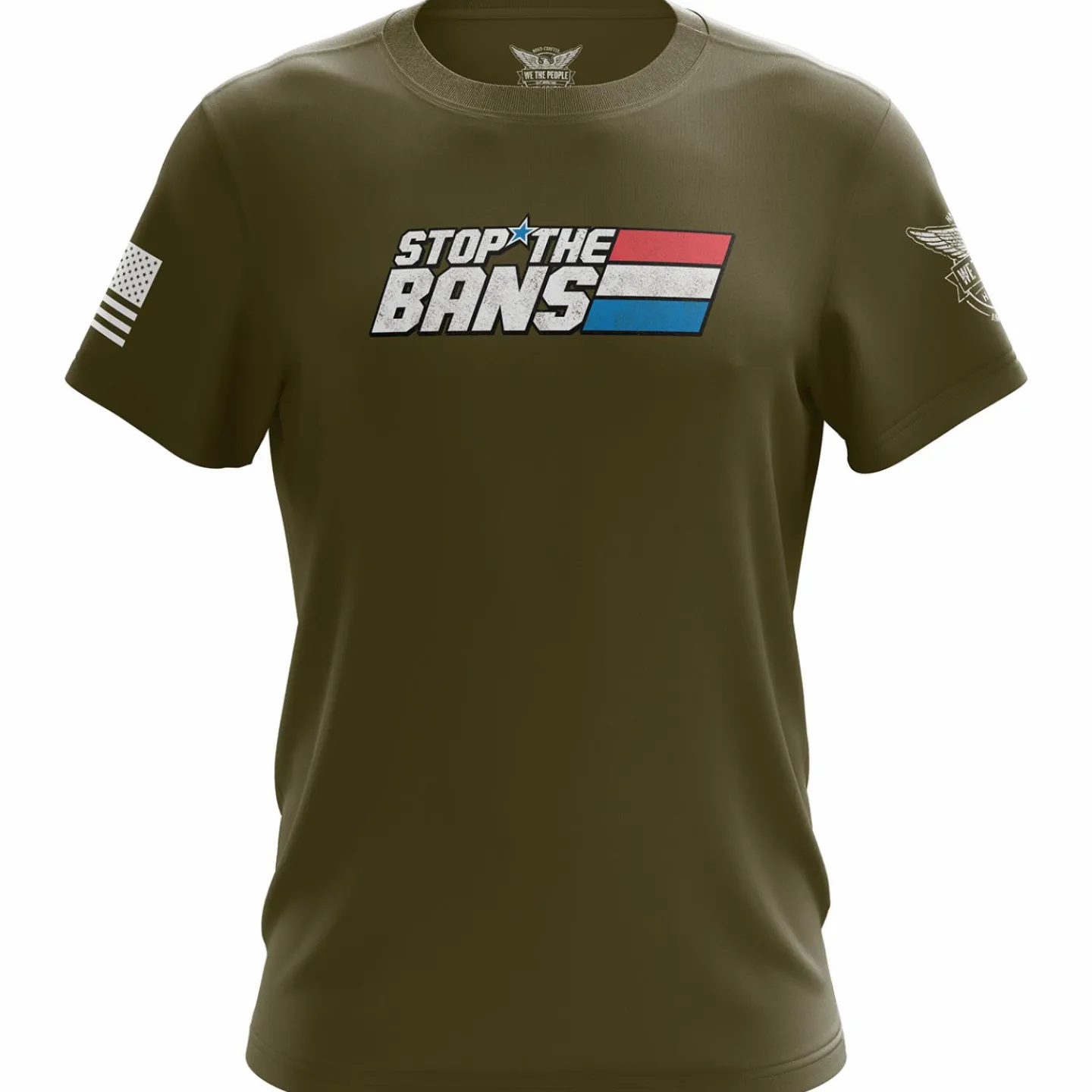 We The People Holsters Stop the Bans Short Sleeve Shirt Olive Clearance