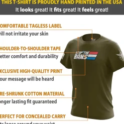 We The People Holsters Stop the Bans Short Sleeve Shirt Olive Clearance