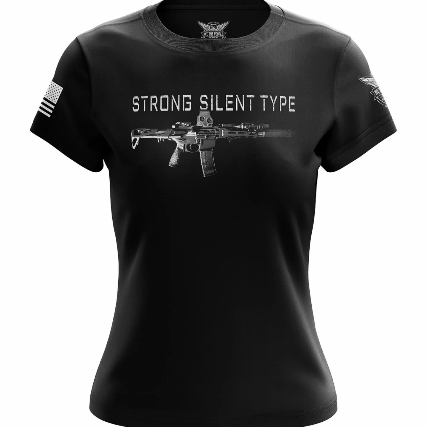 We The People Holsters Strong Silent Type Women's Short Sleeve Shirt Black Outlet