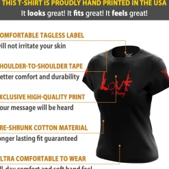 We The People Holsters Tactical Love Women's Short Sleeve Shirt Black Clearance