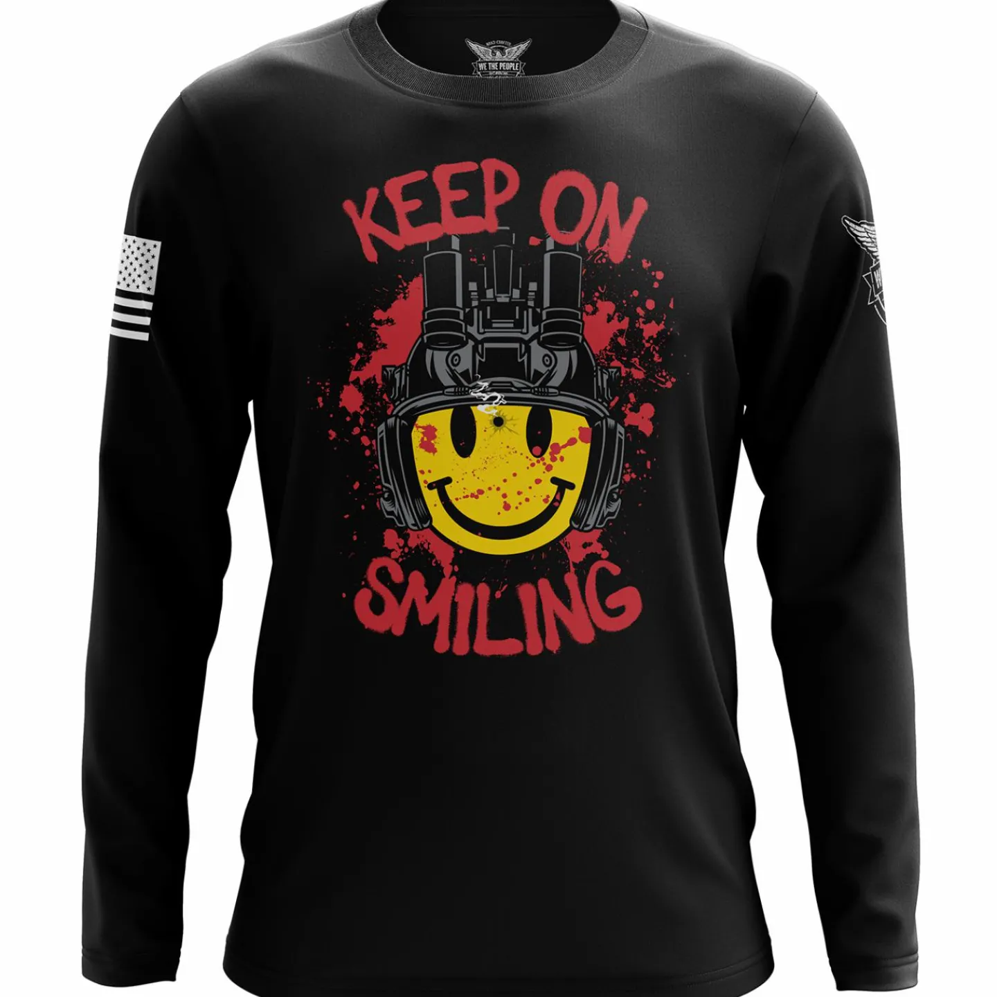 We The People Holsters Tactical Smiley Face Long Sleeve Shirt Black Best