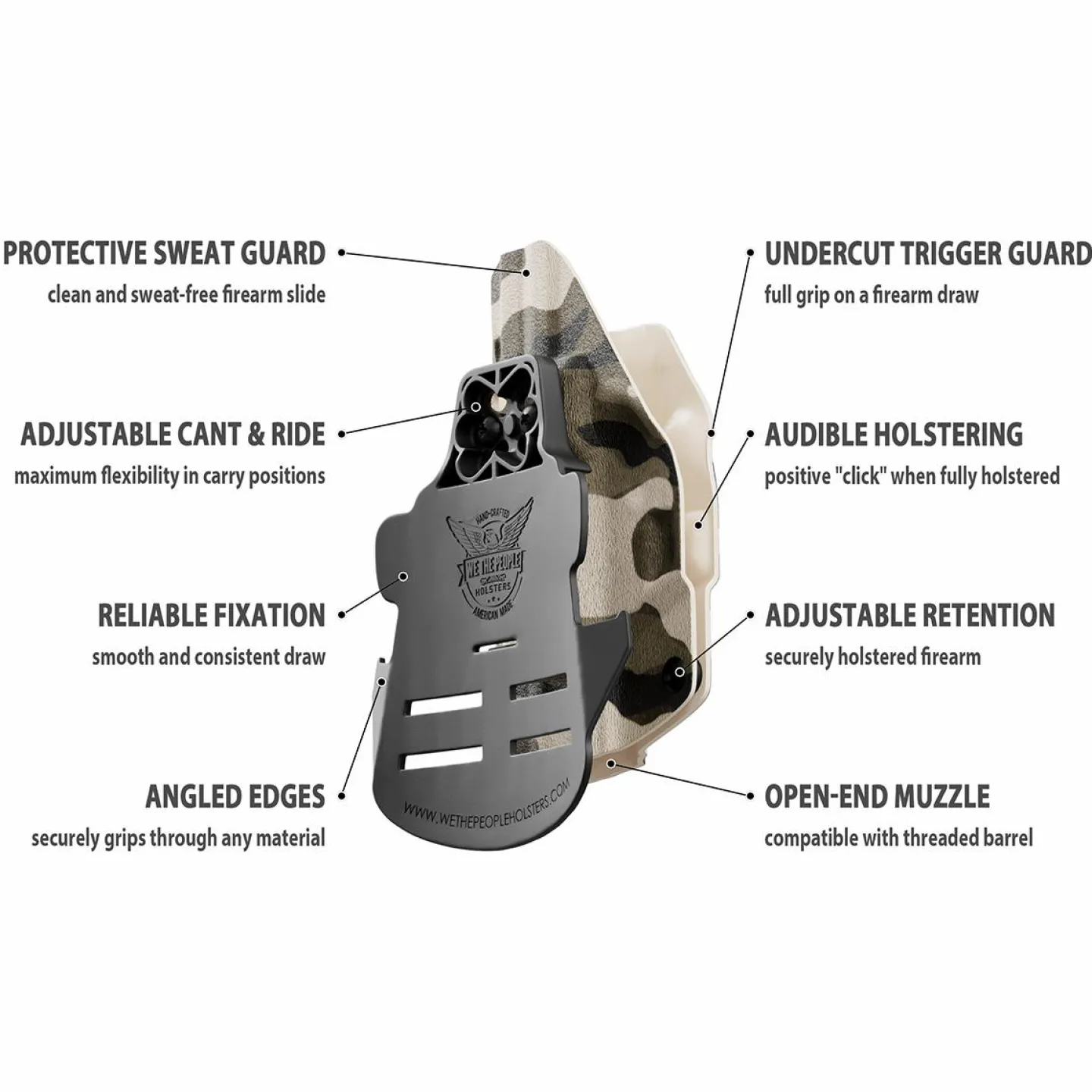 We The People Holsters Tan Camo Kydex OWB Paddle holster Custom Designed Paddle Hot